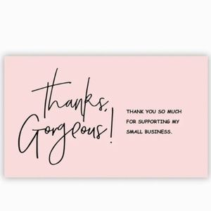 NEW 30 PCS THANKS GORGEOUS THANK YOU FOR SUPPORTING MY SMALL BUSINESS CARDS